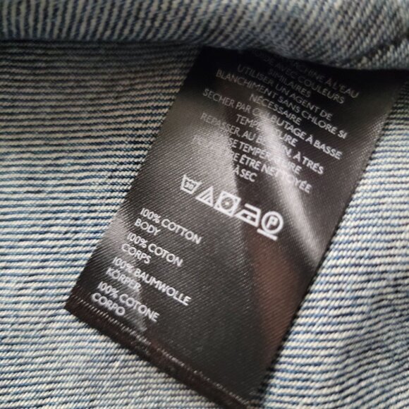 Free People Mathis Denim Jacket Womens M Boho Chic Chore Coat Country Rustic - Picture 6 of 9